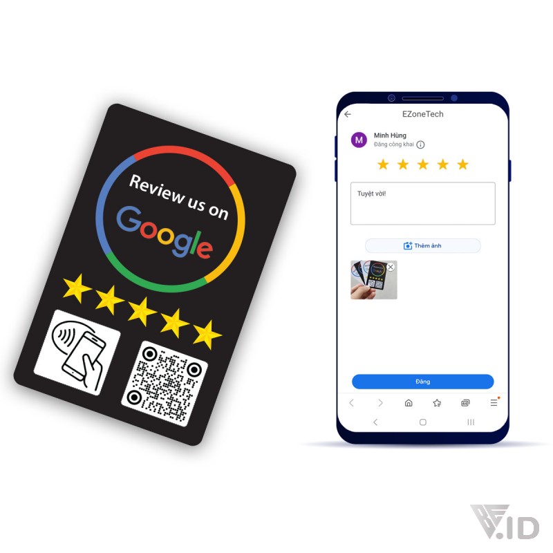 Thẻ Review Google Maps Công nghệ NFC và QR thông minh