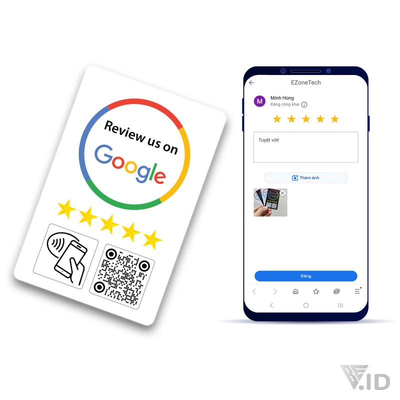 Thẻ Review Google Maps Công nghệ NFC và QR thông minh